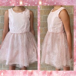 💙Cat & Jack pink tulle gold glitter poofy girls fancy dress XL